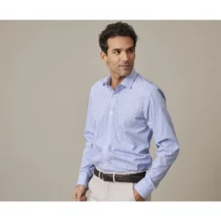 Chemise Imprimée Blanche Et Bleue - ULDÉRIC