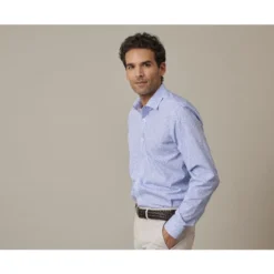 Chemise Imprimée Blanche Et Bleue - ULDÉRIC -Magasin De Bexley 0164205i ulderic blanc et bleu 3