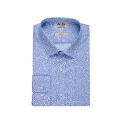 Chemise Imprimée Blanche Et Bleue - ULDÉRIC -Magasin De Bexley 0164205i ulderic blanc et bleu 4 bis