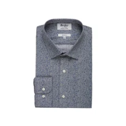 Chemise Imprimée Bleue Et Beige - ULDÉRIC -Magasin De Bexley 0164207o ulderic bleu et beige 4 bis