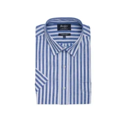 Chemise Homme Manches Courtes Bleu Océan à Rayures Blanches - SALVIEN MC 12 Chemise Homme Manches Courtes Bleu Océan à Rayures Blanches - SALVIEN MC -Magasin De Bexley 0164300f salvien mc bleu ocean et blanc 4