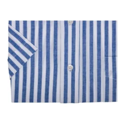 Chemise Homme Manches Courtes Bleu Océan à Rayures Blanches - SALVIEN MC 14 Chemise Homme Manches Courtes Bleu Océan à Rayures Blanches - SALVIEN MC -Magasin De Bexley 0164300f salvien mc bleu ocean et blanc 6