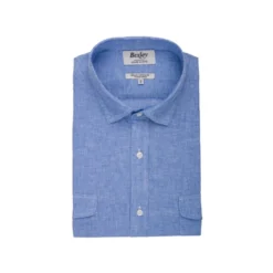 Chemise Homme Coton/lin Chambray Bleu Océan - SIPHÉRIN -Magasin De Bexley 016460cv sipherin chambray bleu ocean 4 bis