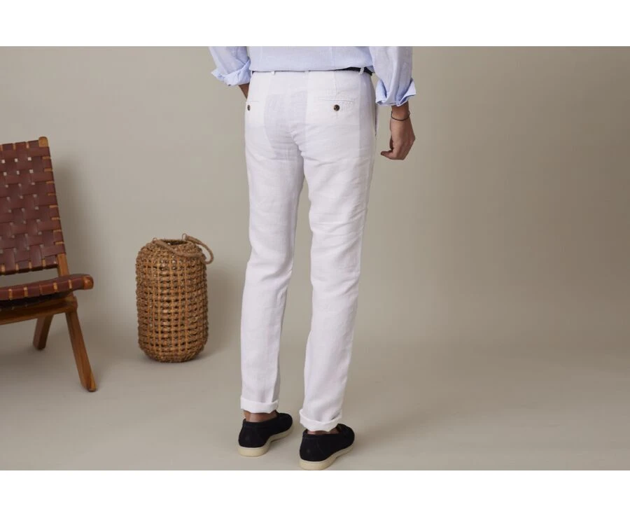 Pantalon Chino Homme Blanc - KYLSON 4 Pantalon Chino Homme Blanc - KYLSON – Image 2