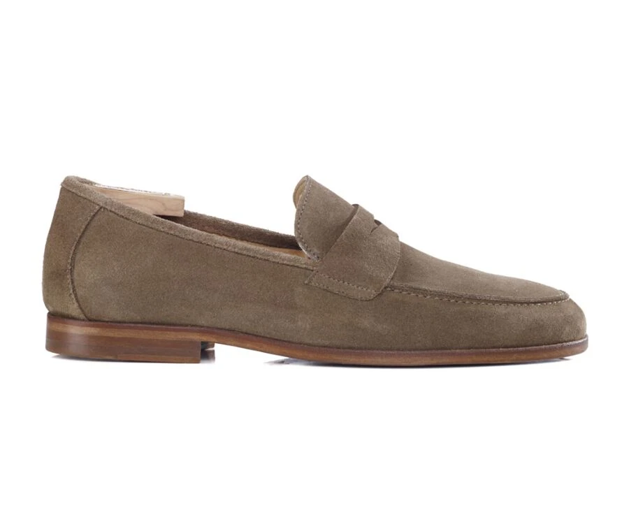 Mocassin Homme Cuir Velours Taupe - DERVIO 3 Mocassin Homme Cuir Velours Taupe - DERVIO