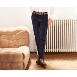 Pantalon 5 Poches Velours Homme Bleu - KARS