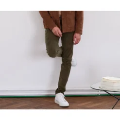 Pantalon 5 Poches Velours Homme Olive - KARS 10 Pantalon 5 Poches Velours Homme Olive - KARS -Magasin De Bexley 01667061 kars olivebis 3