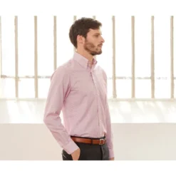 Chemise Twill Blanc à Petits Carreaux Rouge - STELLAN 11 Chemise Twill Blanc à Petits Carreaux Rouge - STELLAN -Magasin De Bexley 01672085 stellan blanc et rouge 3