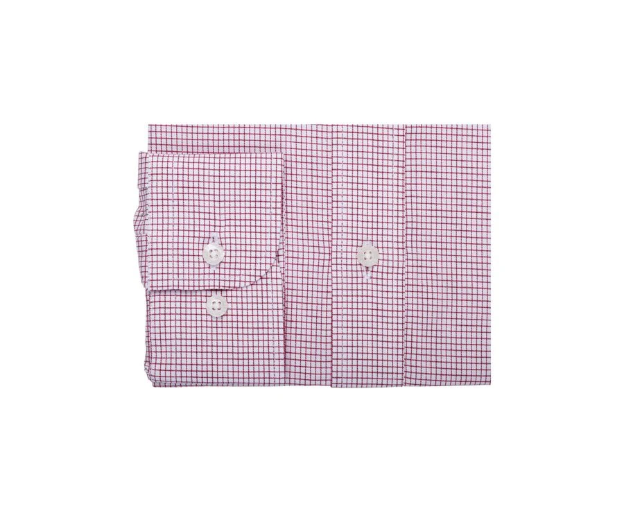 Chemise Twill Blanc à Petits Carreaux Rouge - STELLAN 8 Chemise Twill Blanc à Petits Carreaux Rouge - STELLAN – Image 6