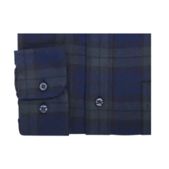 Chemise Flanelle Navy Et Vert Foncé - Poche Poitrine - ANDRICK -Magasin De Bexley 016730c3 andrick navy et vert fonce 6