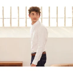 Chemise Blanche 100% Coton - Col Américain - EVHAN -Magasin De Bexley 01674004 evhan blanc 3