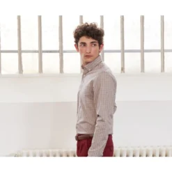 Chemise Flanelle Rouge Camel Et Beige - Poche Poitrine - BERTON 11 Chemise Flanelle Rouge Camel Et Beige - Poche Poitrine - BERTON -Magasin De Bexley 016750dl berton rouge camel et beige 3