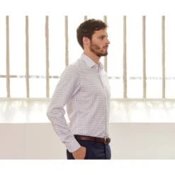 Chemise Blanche Carreaux Bleus - Col Français - SERGIUS 11 Chemise Blanche Carreaux Bleus - Col Français - SERGIUS -Magasin De Bexley 0167705i sergius blanc et bleu 3