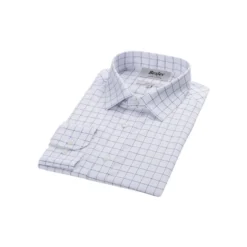 Chemise Blanche Carreaux Bleus - Col Français - SERGIUS 13 Chemise Blanche Carreaux Bleus - Col Français - SERGIUS -Magasin De Bexley 0167705i sergius blanc et bleu 5