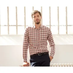 Chemise Flanelle Rouge Et Ecru - Poche Poitrine - ALDERICK