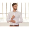 Chemise Homme Blanche à Boutons De Manchette - ALBERTINO CLASSIC