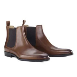 Low Boots Cuir Homme Châtaigne Patiné - BERGAME GOMME VILLE -Magasin De Bexley 01697007 bergame gomme ville chataigne patine 2