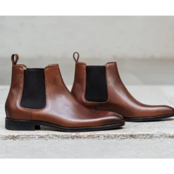 Low Boots Cuir Homme Châtaigne Patiné - BERGAME GOMME VILLE -Magasin De Bexley 01697007 bergame gomme ville chataigne patine 6