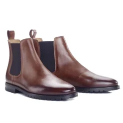 Chelsea Boots Semelle Gomme Avec Talon Bottier Chocolat Patiné - BENTFIELD GOMME -Magasin De Bexley 0170200a bentfield gomme chocolat patine 2