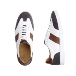 Sneakers Cuir Homme Blanc Et Reglisse - MOYARRA -Magasin De Bexley 0170406y moyarra cuir blanc et reglisse 3