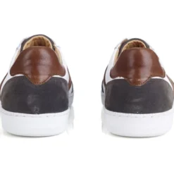 Sneakers Cuir Homme Blanc Et Reglisse - MOYARRA -Magasin De Bexley 0170406y moyarra cuir blanc et reglisse 4