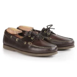 Chaussures Bateau Homme Cuir Marron Foncé - TRAWLER -Magasin De Bexley 03500h trawler marron fonce 1