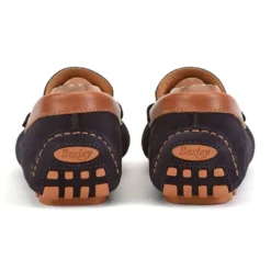 Mocassin été Velours Marine Et Châtaigne - BISCAYNE -Magasin De Bexley 08703r biscayne velours marine et chataigne 4