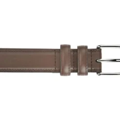 Ceinture Cuir Homme Châtaigne Avec Boucle Argent - BRIXTON SILVER