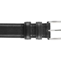 Ceinture Cuir Homme Noir Avec Boucle Argent - BRIXTON SILVER