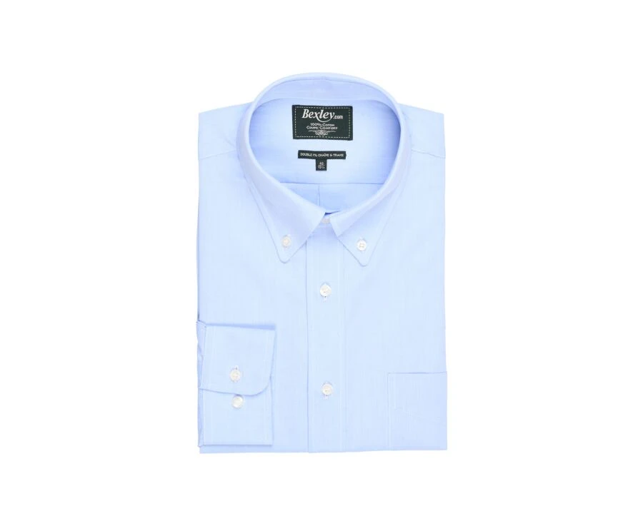 Chemise Bleue Oxford à Poche - Col Américain - HAROLD 6 Chemise Bleue Oxford à Poche - Col Américain - HAROLD – Image 4