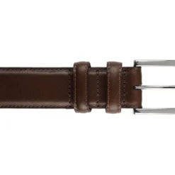 Ceinture Luxe Homme Châtaigne - WESTGATE SILVER