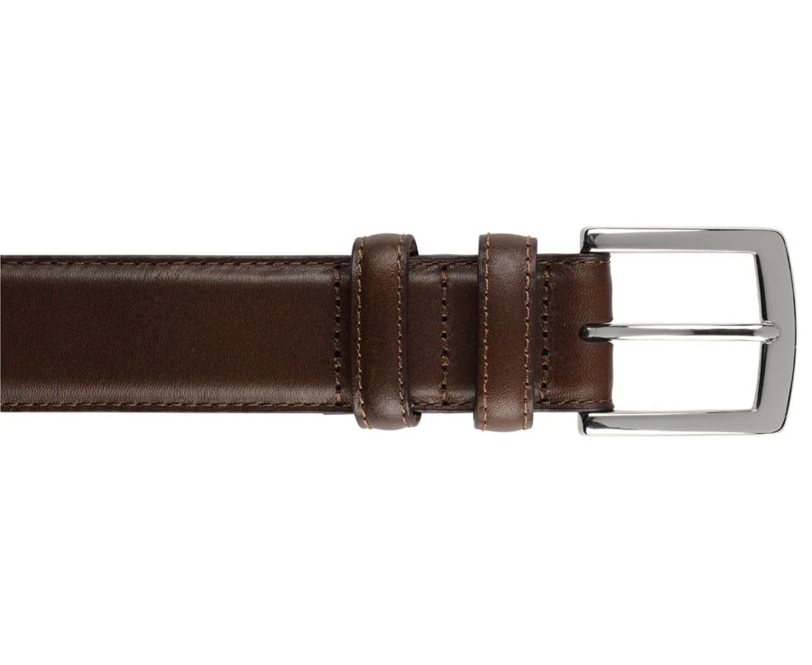Ceinture Luxe Homme Châtaigne - WESTGATE SILVER 3 Ceinture Luxe Homme Châtaigne - WESTGATE SILVER