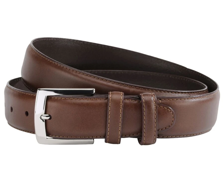 Ceinture Luxe Homme Châtaigne - WESTGATE SILVER 4 Ceinture Luxe Homme Châtaigne - WESTGATE SILVER – Image 2