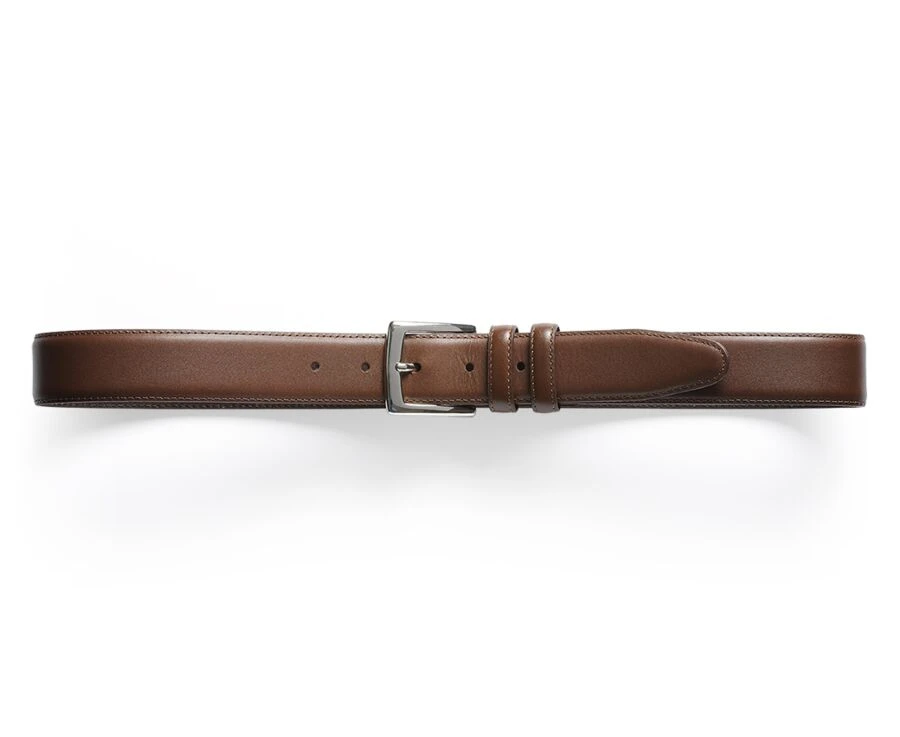 Ceinture Luxe Homme Châtaigne - WESTGATE SILVER 5 Ceinture Luxe Homme Châtaigne - WESTGATE SILVER – Image 3