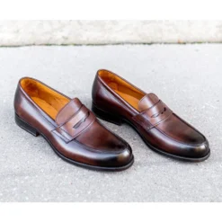 Mocassin Homme Cuir Chocolat Patiné - WEMBLEY CLASSIC -Magasin De Bexley 37200a wembley chocolat 10