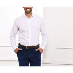 Chemise Blanche Coton Popeline - Col Français - LOUIS
