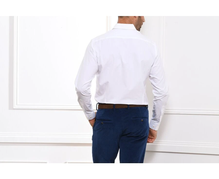 Chemise Blanche Coton Popeline - Col Français - LOUIS 4 Chemise Blanche Coton Popeline - Col Français - LOUIS – Image 2