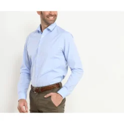 Chemise Bleu Ciel Popeline - Col Français - LOUIS. -Magasin De Bexley 406007 louis bleu ciel 3