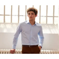 Chemise Bleue Pâle Coton - GIORGIO