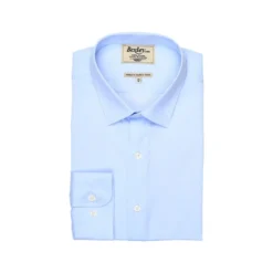 Chemise Coton Bleu Pâle - Col Français - PATERNE CLASSIC -Magasin De Bexley hdpaterneclassic bleu pale face