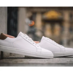 Sneakers Cuir Homme Blanc - INGLEWOOD -Magasin De Bexley s00896002 inglewood blanc 9